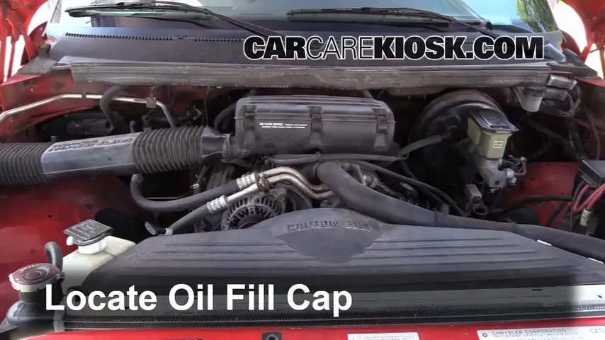 1995 Dodge Ram 1500 5.2L V8 Standard Cab Pickup Oil Add Oil